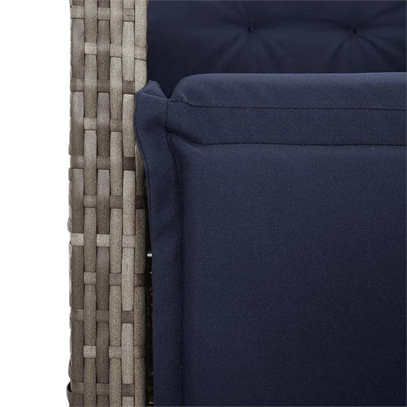 Bowery Hill Contemporary 5 Piece Poly Rattan Garden Dining Set in Gray