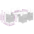Bowery Hill Contemporary 7 Piece Poly Rattan Garden Dining Set in Black