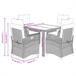 Bowery Hill Contemporary 5 Piece Poly Rattan Garden Dining Set in Black