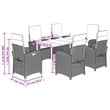 Bowery Hill Contemporary 7 Piece Poly Rattan Garden Dining Set in Black