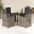 Bowery Hill Contemporary 5 Piece Poly Rattan Garden Dining Set in Gray