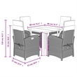 Bowery Hill Contemporary 5 Piece Poly Rattan Garden Dining Set in Gray