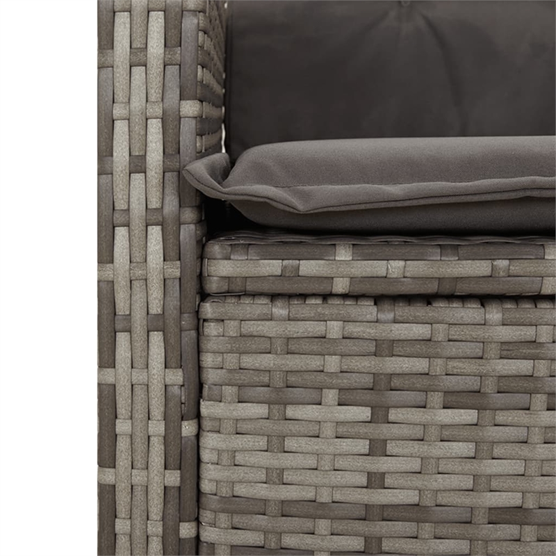 Bowery Hill Contemporary 5 Piece Poly Rattan Garden Dining Set in Gray