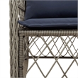 Bowery Hill Contemporary 7 Piece Poly Rattan Garden Dining Set in Gray
