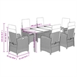 Bowery Hill 7 Piece Poly Rattan Patio Dining Set in Black/Cream White