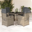 Bowery Hill 5 Piece Poly Rattan Garden Dining Set in Dark Gray