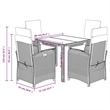 Bowery Hill 5 Piece Poly Rattan Garden Dining Set in Dark Gray