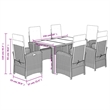 Bowery Hill Contemporary 7 Piece Poly Rattan Garden Dining Set in Gray