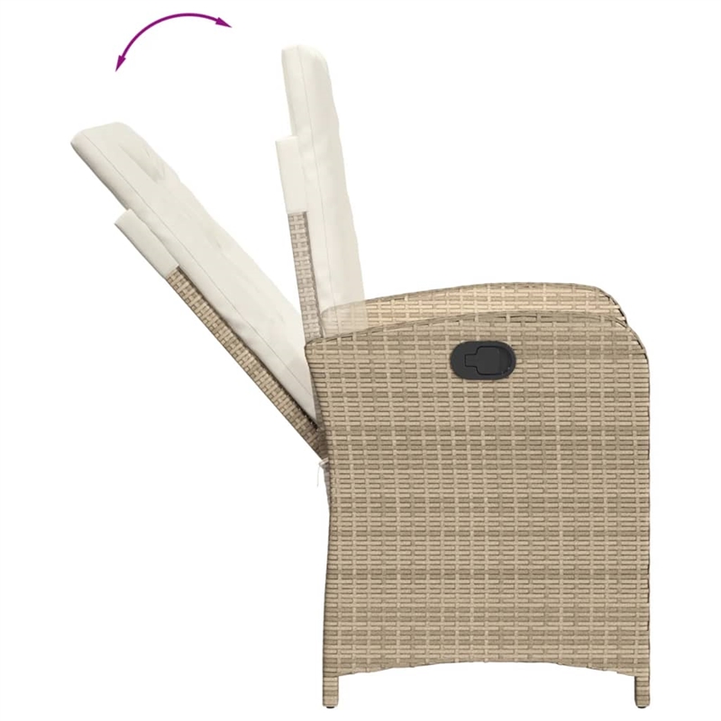 Bowery Hill Contemporary 7 Piece Rattan Garden Dining Set in Beige