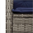 Bowery Hill 5 Piece Poly Rattan Garden Dining Set with Cushions in Gray