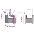 Bowery Hill Contemporary 3 Piece Poly Rattan Garden Dining Set in Gray