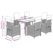 Bowery Hill Contemporary 7 Piece Poly Rattan Garden Dining Set in Gray