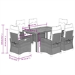 Bowery Hill 7 Piece Poly Rattan Garden Dining Set in Dark Gray