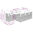 Bowery Hill Contemporary 9 Piece Poly Rattan Garden Dining Set in Beige