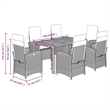 Bowery Hill Contemporary 7 Piece Rattan Garden Dining Set in Gray
