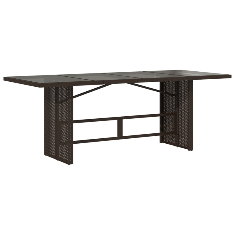 Bowery Hill 9 Piece Rattan Garden Dining Set in Black/Cream White