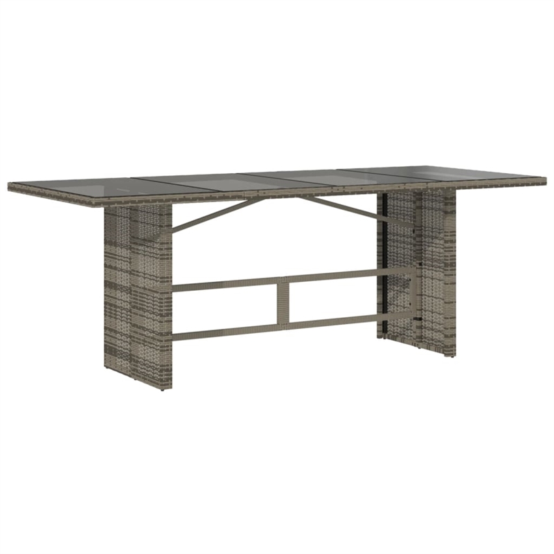 Bowery Hill Contemporary 9 Piece Poly Rattan Garden Dining Set in Gray