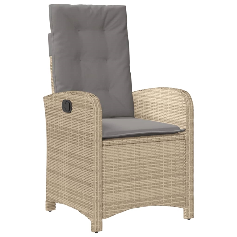 Bowery Hill 7 Piece Poly Rattan Garden Dining Set in Gray/Brown