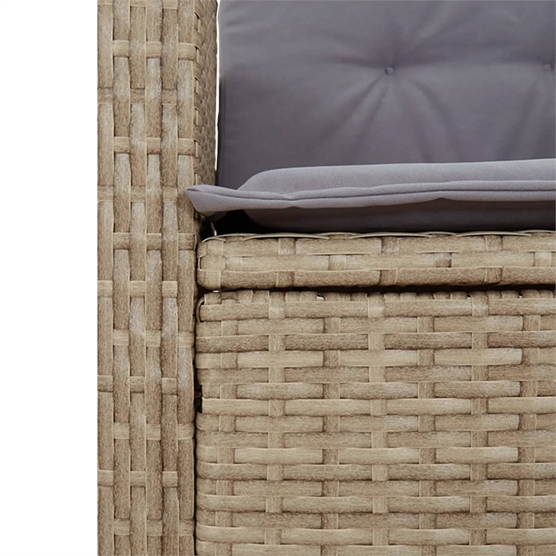 Bowery Hill 7 Piece Poly Rattan Garden Dining Set in Gray/Brown