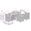Bowery Hill 7 Piece Poly Rattan Garden Dining Set in Gray/Brown