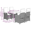 Bowery Hill 5 Piece Rattan Patio Dining Set in Black/Cream White