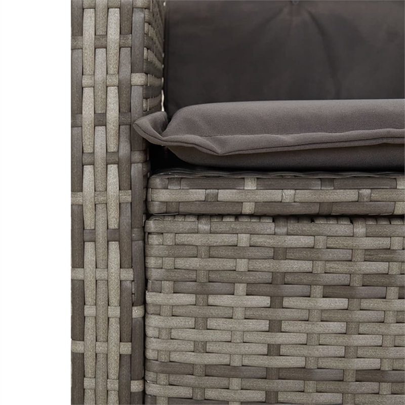 Bowery Hill Contemporary 3 Piece Poly Rattan Garden Dining Set in Black