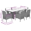 Bowery Hill Poly Rattan Garden Dining Set with Cushions in Gray