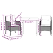 Bowery Hill Contemporary Rattan Garden Dining Set in Black/Cream White