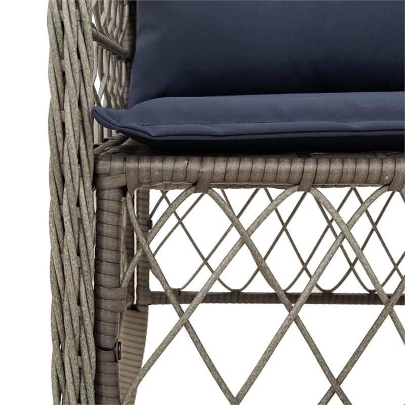 Bowery Hill Contemporary 5 Piece Poly Rattan Garden Dining Set in Black