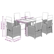 Bowery Hill Contemporary 7 Piece Poly Rattan Garden Dining Set in Black