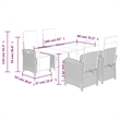 Bowery Hill Poly Rattan Garden Dining Set in Brown/Cream white