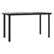 Bowery Hill Contemporary 5 Piece Poly Rattan Garden Dining Set in Black