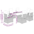 Bowery Hill Contemporary 7 Piece Poly Rattan Patio Dining Set in Black
