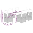 Bowery Hill Contemporary 7 Piece Poly Rattan Garden Dining Set in Black