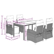 Bowery Hill Contemporary 5 Piece Poly Rattan Garden Dining Set in Gray