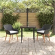 Bowery Hill Poly Rattan Garden Dining Set with Cushions in Black