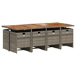 Bowery Hill 9 Piece Poly Rattan Patio Dining Set in Dark Gray
