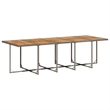 Bowery Hill Contemporary 11 Piece Poly Rattan Patio Dining Set in Gray