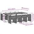 Bowery Hill Contemporary 9 Piece Poly Rattan Patio Dining Set in Gray