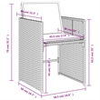Bowery Hill Contemporary 9 Piece Poly Rattan Patio Dining Set in Gray