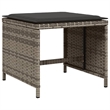 Bowery Hill Contemporary 11 Piece Poly Rattan Patio Dining Set in Gray