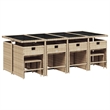 Bowery Hill Contemporary Rattan Patio Dining Set in Beige/Cream White