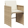 Bowery Hill Contemporary Rattan Patio Dining Set in Beige/Cream White