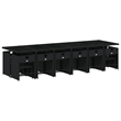 Bowery Hill Contemporary 17 Piece Rattan Patio Dining Set in Black