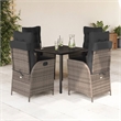 Bowery Hill Contemporary 5 Piece Poly Rattan Garden Dining Set in Black