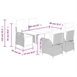 Bowery Hill Contemporary 5 Piece Rattan Garden Dining Set in Black