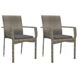 Bowery Hill Contemporary 7 Piece Rattan Garden Dining Set in Dark Gray