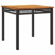 Bowery Hill 3 Piece Poly Rattan Garden Dining Set in Black/Cream White