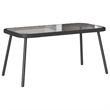 Bowery Hill Poly Rattan Garden Dining Set with Cushions in Black