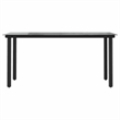 Bowery Hill Contemporary 5 Piece Poly Rattan Garden Dining Set in Black